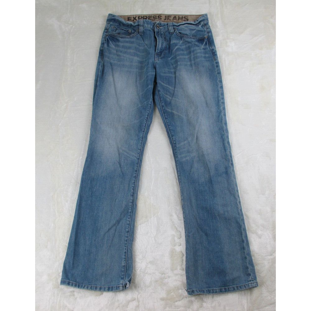 Expess Pants Mens 32 Blue Denim Jeans Pocket Loose Casual‎ 32X34*
